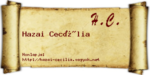 Hazai Cecília névjegykártya